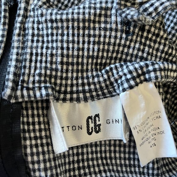 Vintage 90s Black Dress, 1990s Black White Checkered Mini Dress - Picture 8 of 8